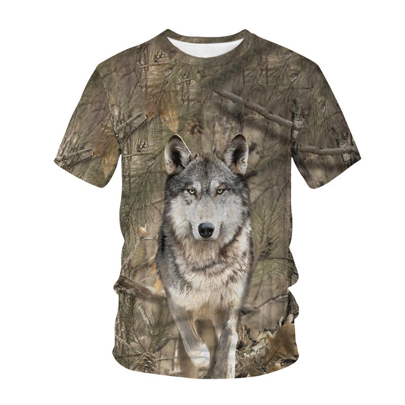 Μπλουζάκια Ζούγκλα Καμουφλάζ Ζώα Καλοκαιρινά παιδικά ρούχα τρισδιάστατη εκτύπωση Παιδικό μπλουζάκι Μόδα Casual Cartoons Μπλουζάκι για αγόρι κοριτσάκι