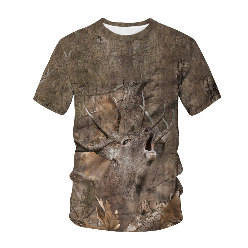 Μπλουζάκια Ζούγκλα Καμουφλάζ Ζώα Καλοκαιρινά παιδικά ρούχα τρισδιάστατη εκτύπωση Παιδικό μπλουζάκι Μόδα Casual Cartoons Μπλουζάκι για αγόρι κοριτσάκι