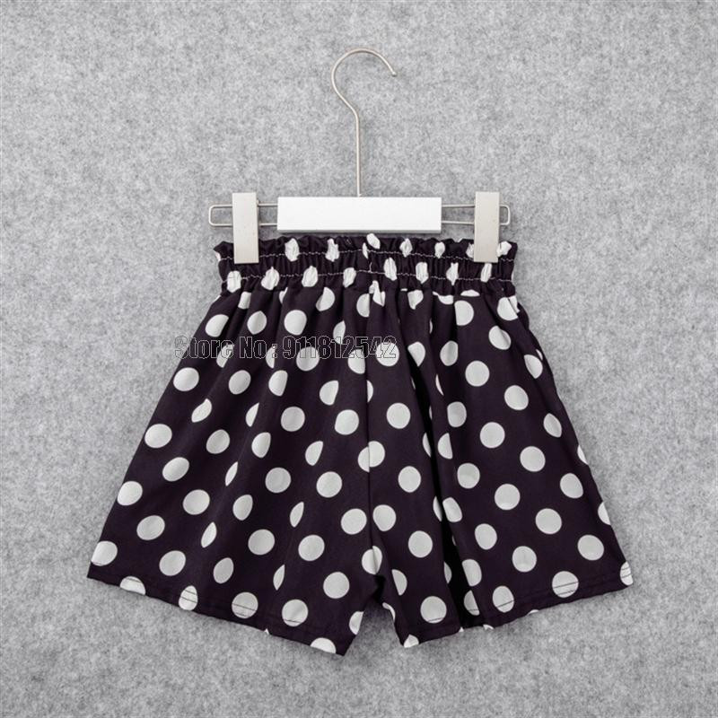Vaikiški šortai Vasariniai taškeliais raštais gėlių raštais elastiniu juosmeniu mergaičių laisvalaikio stiliaus laisvos kelnės kelnės
