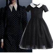 Srijeda Haljine za djevojačke zabave Dječja večernja zabava Kostim od tila Dječja školska ležerna odjeća Crna odjeća za noć vještica Cainival