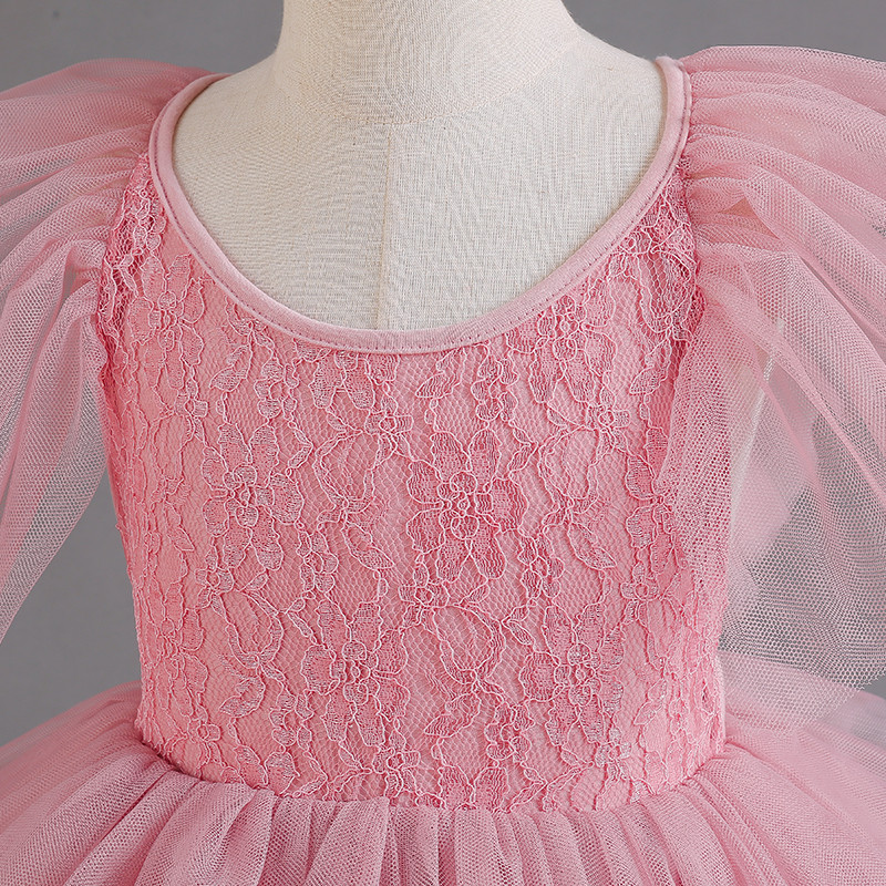 Eleganta mežģīņu ziedu meitenes kleita rozā dzimšanas dienas torte Till Drēbes Bērnu vasaras pludmales volāniem piedurknēm kostīms puķu meitenes kāzu kleita