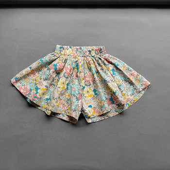 VIDMID Sweet Girls Летни къси панталони с цветя за момиче Модерни детски къси панталони с широки крачоли на цветя, памучни къси панталони за момичета P6687