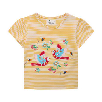 Καλοκαιρινό παιδικό κοριτσάκι Σορτς μανίκια Ζώα με στάμπα Μικρό Κοριτσάκι Κορυφαίο νήπιο Βρεφικό μπλουζάκι ρίγες Παιδικά ρούχα