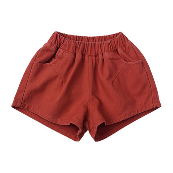 1-6 години Бебешки момичета Момчета Ежедневни шорти Летни корейски стил Детски памучни едноцветни къси панталони Детски панталони