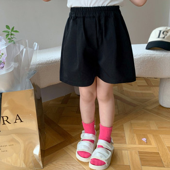 Καλοκαιρινό παιδικό σορτς για κορίτσια ελαστικό βαμβακερό παντελόνι μονόχρωμο με φαρδύ πόδι νήπιο κορίτσι καθημερινό σορτς παραλίας 3-8Τ