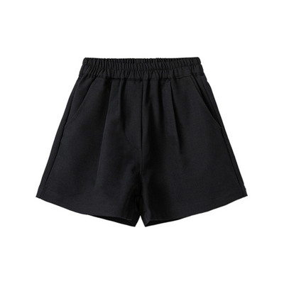 Vasaros vaikiški šortai mergaičių šortai elastiniu juosmeniu medvilninės trumpos kelnės vienspalvės plačios kojos bamblys mergaitės laisvalaikio paplūdimio aprangos šortai 3-8T