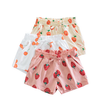 Детско облекло в корейски стил 2023 лято Нова мода за момичета Fruit Pritnted Fifth Panties Детски шорти Сладко сладко облекло за малко дете