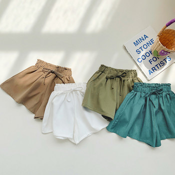 Καλοκαιρινό βρεφικό σορτς 2-8Τ για κορίτσια Φαρδιά Παιδικά σορτς Βρεφικά ρούχα Casual Solid Νέο 2023 Κοντό παντελόνι Παιδικό παντελόνι
