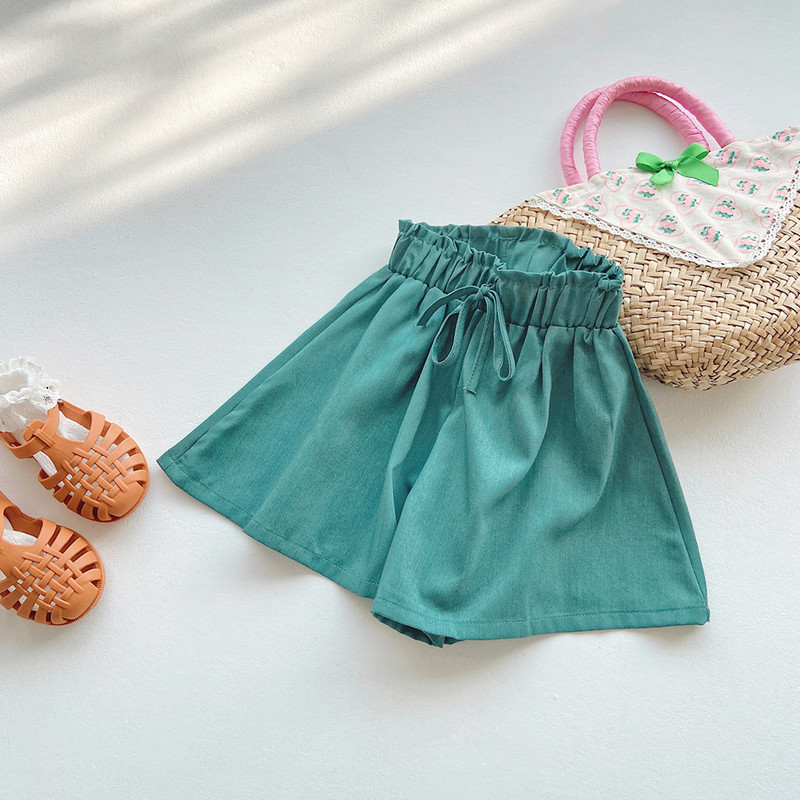 2-8T ljetne kratke hlače za dojenčad za djevojčice Široke kratke hlače za malu djecu Dječja odjeća Ležerna jednobojna Novo 2023. Kratke hlače Dječje hlače