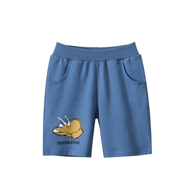 1-9T Letné chlapčenské šortky s potlačou dinosaurov, oblečenie pre batoľatá a chlapcov, bavlnené krátke nohavice, ležérne nohavice s dolnou časťou, streetwear