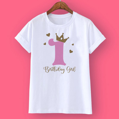 Crown Birthday Fete Tricou personalizat 1-10Y Tricou cu nume personalizat Tricou sălbatic Tricou fete pentru petrecere Haine Cadouri pentru copii Topuri la modă