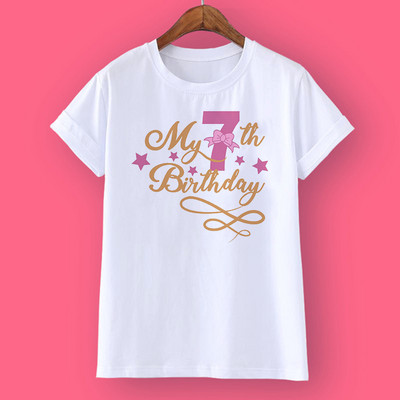 Dječje Djevojčice Ljetne rođendanske majice s brojevima Majica kratkih rukava Veličina 1-12 godina Dječje majice za zabavu Rođendanski darovi za djevojčice