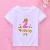 Uued Lastele Tüdrukutele Suvised Sünnipäeva T-särgid Lühikeste varrukatega T-särk Suurus 1 2 3 4 5 6 7 8 9 10 aastat Laste Peorõivad Topid
