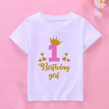 Νέες παιδικές μπλούζες για γενέθλια καλοκαιρινά για κορίτσια, κοντομάνικο μπλουζάκι, Μέγεθος 1 2 3 4 5 6 7 8 9 10 Χρόνια Παιδικά πάρτι με ρούχα