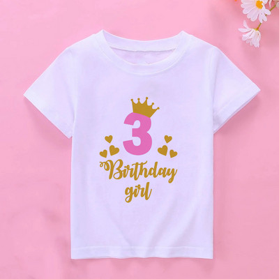 Uued Lastele Tüdrukutele Suvised Sünnipäeva T-särgid Lühikeste varrukatega T-särk Suurus 1 2 3 4 5 6 7 8 9 10 aastat Laste Peorõivad Topid