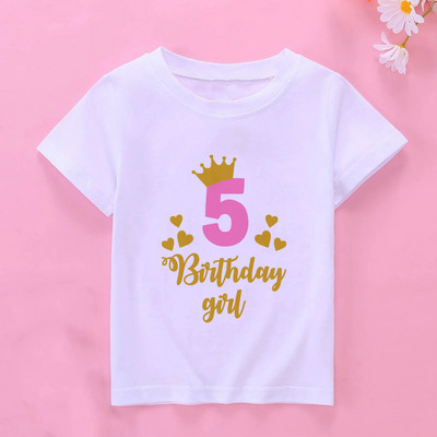 Uued Lastele Tüdrukutele Suvised Sünnipäeva T-särgid Lühikeste varrukatega T-särk Suurus 1 2 3 4 5 6 7 8 9 10 aastat Laste Peorõivad Topid