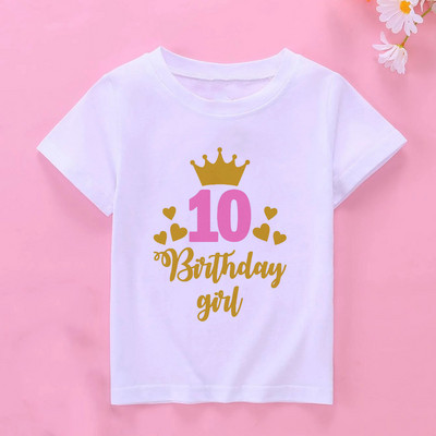 Uued Lastele Tüdrukutele Suvised Sünnipäeva T-särgid Lühikeste varrukatega T-särk Suurus 1 2 3 4 5 6 7 8 9 10 aastat Laste Peorõivad Topid