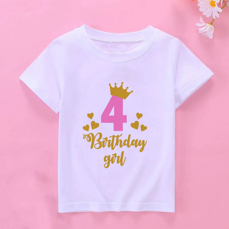 Uued Lastele Tüdrukutele Suvised Sünnipäeva T-särgid Lühikeste varrukatega T-särk Suurus 1 2 3 4 5 6 7 8 9 10 aastat Laste Peorõivad Topid