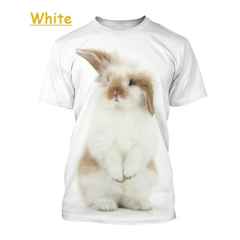 Νέα μπλουζάκια Animals Rabbits Τρισδιάστατη εκτύπωση Καλοκαιρινό μπλουζάκι Παιδικά Casual Kawaii Αγόρια Κορίτσια Ουδέτερα μπλουζάκια με στρογγυλό λαιμό Μπλουζάκια
