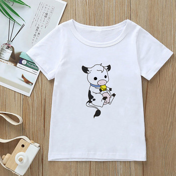 Μπλουζάκι κινουμένων σχεδίων Kawaii Harajuku Cows για Παιδιά Vegan xxx Ρούχα για αγόρια και κορίτσια Επώνυμα μπλουζάκια Tumblr Κορεατικά Ulzzang Kids Tees