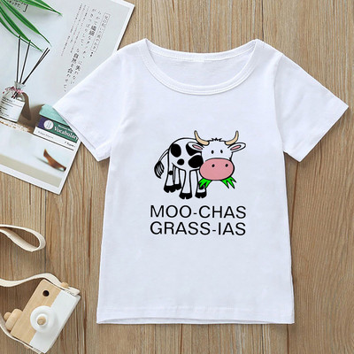 Tricou cu desene animate Kawaii Harajuku Vaci pentru copii Vegan xxx Băieți și fete Îmbrăcăminte Mărci Topuri Tumblr Coreeană Ulzzang Tricouri pentru copii