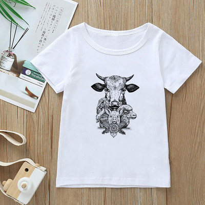 Tricou cu desene animate Kawaii Harajuku Vaci pentru copii Vegan xxx Băieți și fete Îmbrăcăminte Mărci Topuri Tumblr Coreeană Ulzzang Tricouri pentru copii