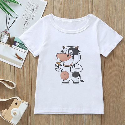 Tricou cu desene animate Kawaii Harajuku Vaci pentru copii Vegan xxx Băieți și fete Îmbrăcăminte Mărci Topuri Tumblr Coreeană Ulzzang Tricouri pentru copii