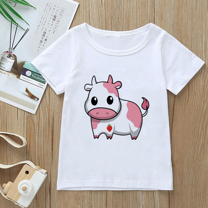 Tricou cu desene animate Kawaii Harajuku Vaci pentru copii Vegan xxx Băieți și fete Îmbrăcăminte Mărci Topuri Tumblr Coreeană Ulzzang Tricouri pentru copii