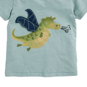 SAILEROAD 2023 Нова лятна тениска, памучна тениска с къс ръкав, анимационни динозаври, тениски, детски тениски за момчета, детски дрехи