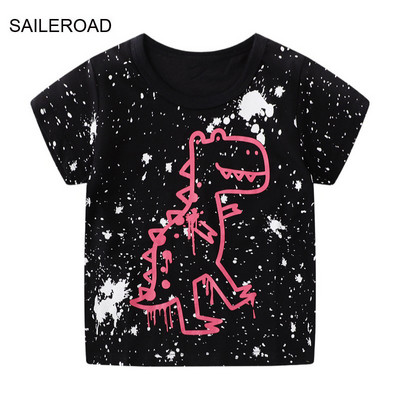 SAILEROAD 2023 Nova ljetna majica kratkih rukava Pamučne majice kratkih rukava s crtanim filmovima dinosaura Majice s kratkim rukavima Dječje majice Dječje Dječja odjeća