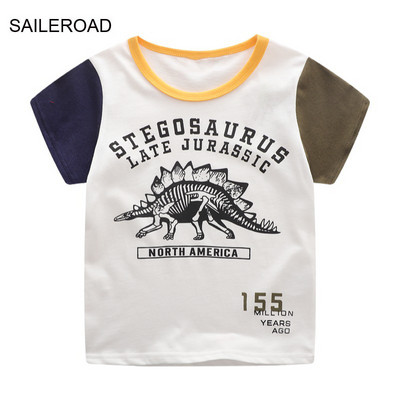 SAILEROAD 2023 Nova ljetna majica kratkih rukava Pamučne majice kratkih rukava s crtanim filmovima dinosaura Majice s kratkim rukavima Dječje majice Dječje Dječja odjeća