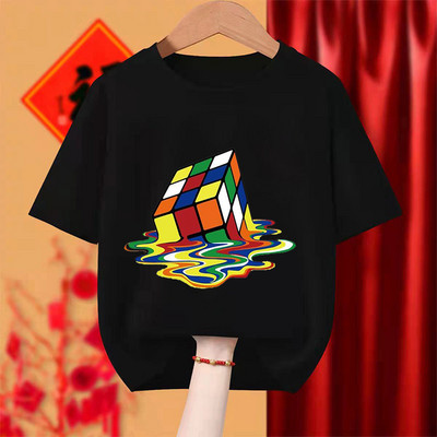 Funny Cool Rubikov Print Dječak Djevojčica Bijela majica Kid Summer Harajuku Kawaii Funny Little Baby Y2K aplikacije Odjeća, isporuka
