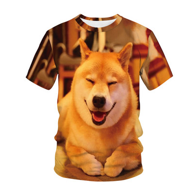 Kawaii Animals Dog 3D Printed Детска тениска Модна ежедневна тениска с карикатури Момчета Момичета Harajuku Детско облекло за момичета