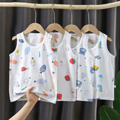 Ljetni dječji pamučni prsluk, tanki, dječaci, djevojčice, beba, prozračna zaštita za trbuh, pamučna jacquard donja majica bez rukava