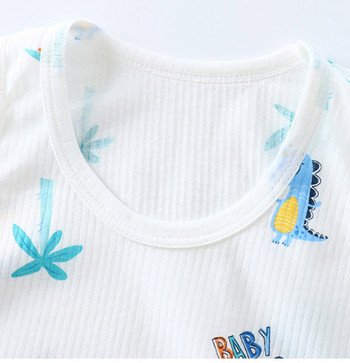 Καλοκαιρινό Παιδικό Βαμβακερό Γιλέκο Λεπτό για αγόρια Κορίτσια Baby Breathable Belly Protection βαμβακερό ζακάρ αμάνικο κάτω μπλουζάκι