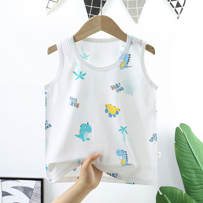 Ljetni dječji pamučni prsluk, tanki, dječaci, djevojčice, beba, prozračna zaštita za trbuh, pamučna jacquard donja majica bez rukava