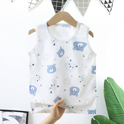 Ljetni dječji pamučni prsluk, tanki, dječaci, djevojčice, beba, prozračna zaštita za trbuh, pamučna jacquard donja majica bez rukava