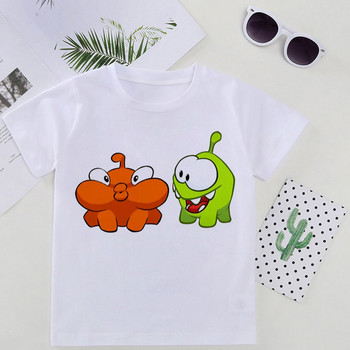 Приключенски летни детски тениски за момичета Модни горнища за бебета и момичета Om Nom Stories Тениски за малки деца Дрехи Детски тениски с къс ръкав.
