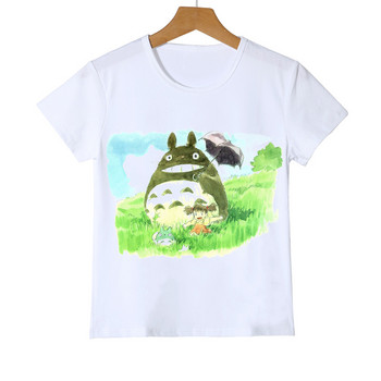Тениска Kawaii Totoro Детска забавна японска карикатура Spirited Away Детски дрехи Студио Ghibli Аниме Графични тениски Топ за момчета/момичета