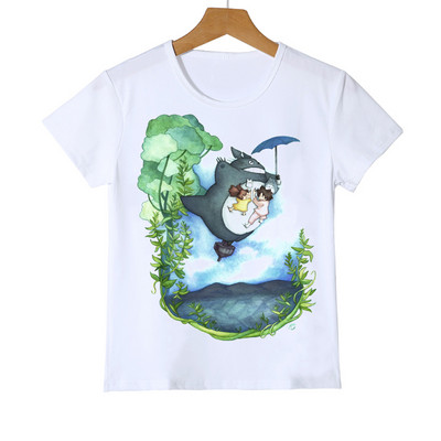 Тениска Kawaii Totoro Детска забавна японска карикатура Spirited Away Детски дрехи Студио Ghibli Аниме Графични тениски Топ за момчета/момичета