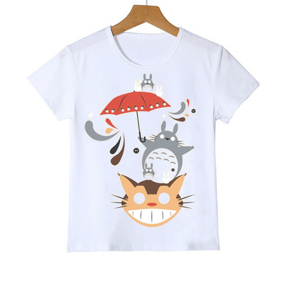 Тениска Kawaii Totoro Детска забавна японска карикатура Spirited Away Детски дрехи Студио Ghibli Аниме Графични тениски Топ за момчета/момичета