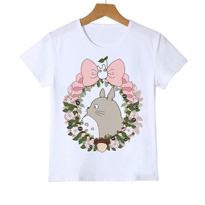 Тениска Kawaii Totoro Детска забавна японска карикатура Spirited Away Детски дрехи Студио Ghibli Аниме Графични тениски Топ за момчета/момичета