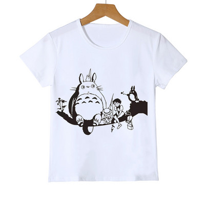 Тениска Kawaii Totoro Детска забавна японска карикатура Spirited Away Детски дрехи Студио Ghibli Аниме Графични тениски Топ за момчета/момичета