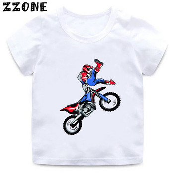 Μοτοσικλέτα Motocross Rider Cool παιδικό μπλουζάκι μωρό αγόρια Casual αστείο μπλουζάκι Καλοκαιρινή μόδα Παιδικά ρούχα για κορίτσια ρούχα