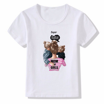 Тениска Super Mama Детски ежедневен летен стил Тениска с къс ръкав Детска тениска Mother\'s Love Print Tee Shirt Boys Grils Tops