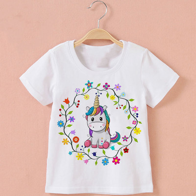 Mood Armsad Lasteriided Ükssarviku tüdrukute Topid Vikerkaare Hobune Tüdrukute T-särk Multikas Baby Boy Riided Ümarkaelus Uus Lastesärk