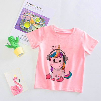 Mood Armsad Lasteriided Ükssarviku tüdrukute Topid Vikerkaare Hobune Tüdrukute T-särk Multikas Baby Boy Riided Ümarkaelus Uus Lastesärk