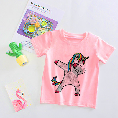 Mood Armsad Lasteriided Ükssarviku tüdrukute Topid Vikerkaare Hobune Tüdrukute T-särk Multikas Baby Boy Riided Ümarkaelus Uus Lastesärk