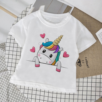 Mood Armsad Lasteriided Ükssarviku tüdrukute Topid Vikerkaare Hobune Tüdrukute T-särk Multikas Baby Boy Riided Ümarkaelus Uus Lastesärk