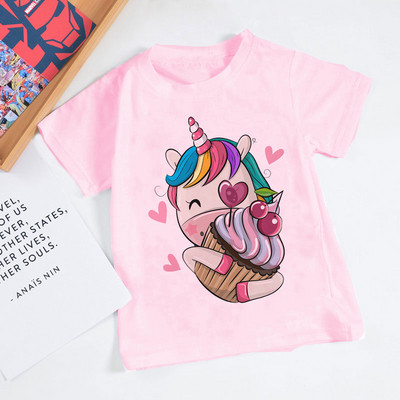 Mood Armsad Lasteriided Ükssarviku tüdrukute Topid Vikerkaare Hobune Tüdrukute T-särk Multikas Baby Boy Riided Ümarkaelus Uus Lastesärk